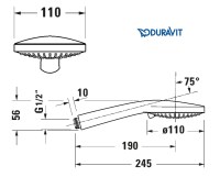 MEDIDAS DUCHA DE MANO 3jet MINUSFLOW DURAVIT